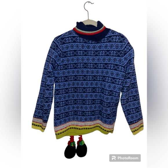 Old Navy Turtleneck Christmas Sweater w/ stuffed Santa and Teddy Bear Size Small - Picture 2 of 9